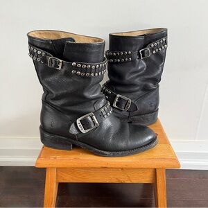 Vintage Studded Frye Combat Boots